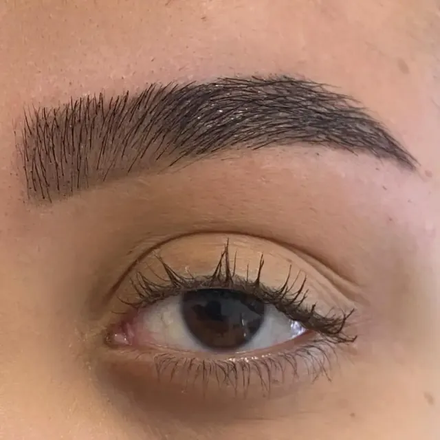 Design de sobrancelhas com henna: resultado publicado no Instagram da Sheyla